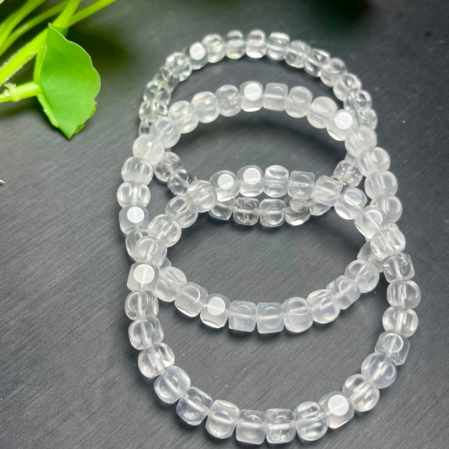 Milky White Quartz Eight-Direction Wealth Single Loop Bracelet