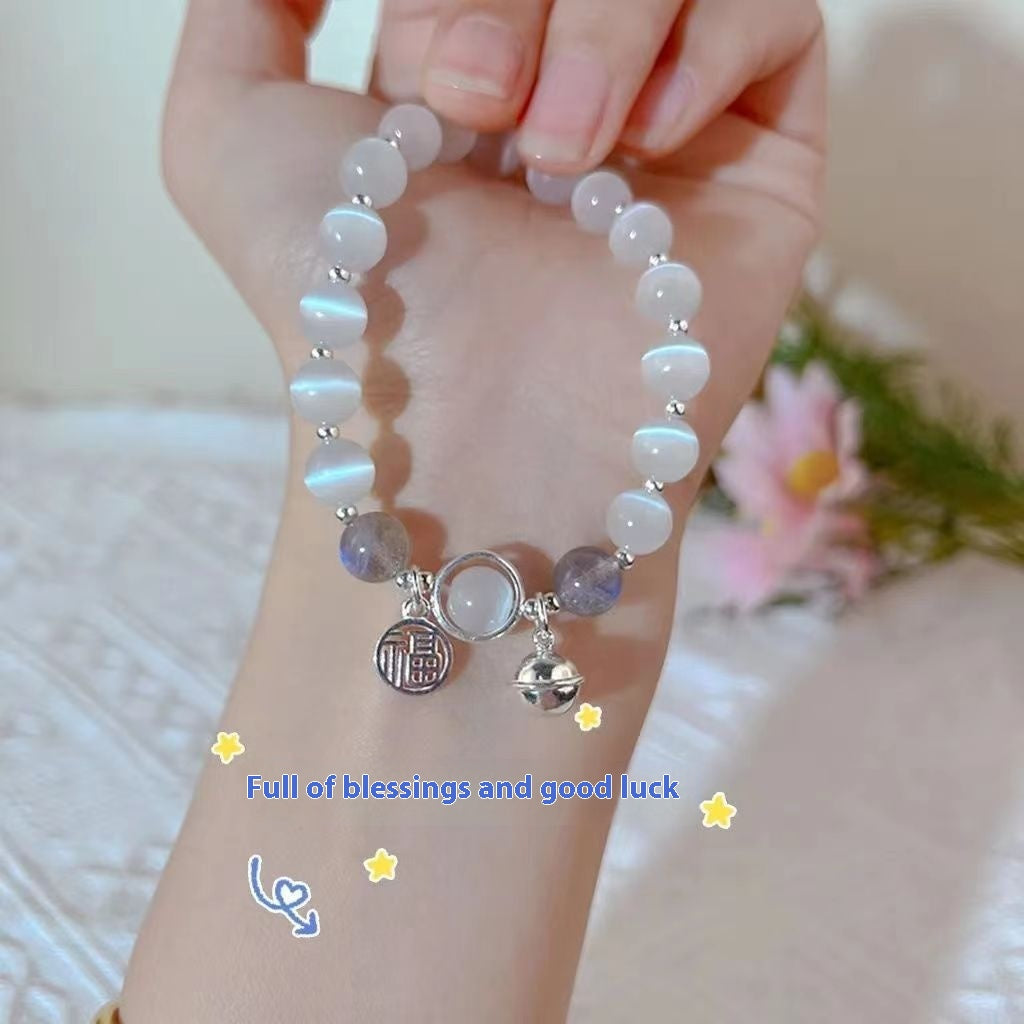 Cat Eye Bracelet Sea Blue Treasure Grey Moonlight Crystal Bracelet