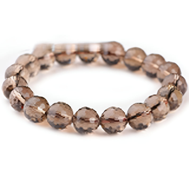 Natural tea crystal bracelet bracelet with cut surface bracelet
