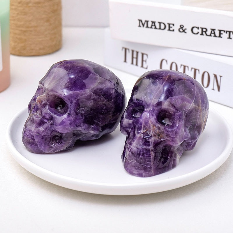 Natural Amethyst Skull Uruguayan Amethyst Crystal 3 inches