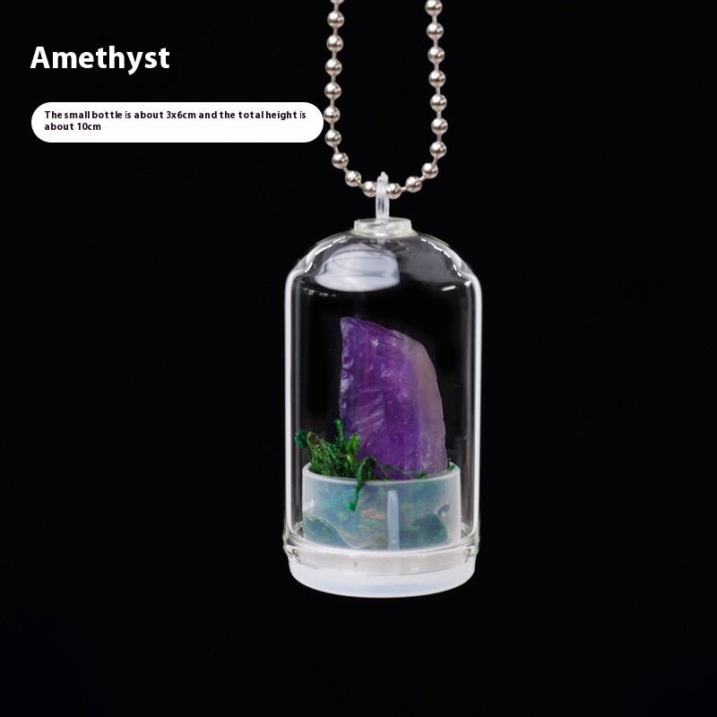 Natural crystal raw stone mineral standard bottle ornament, crystal mineral specimen wish bottle