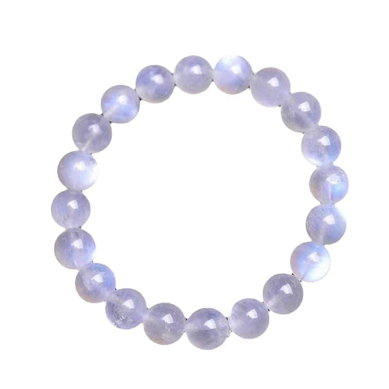 Natural White Moonlight Bracelet Blue Moonlight Bracelet Moonstone Single Loop Bracelet