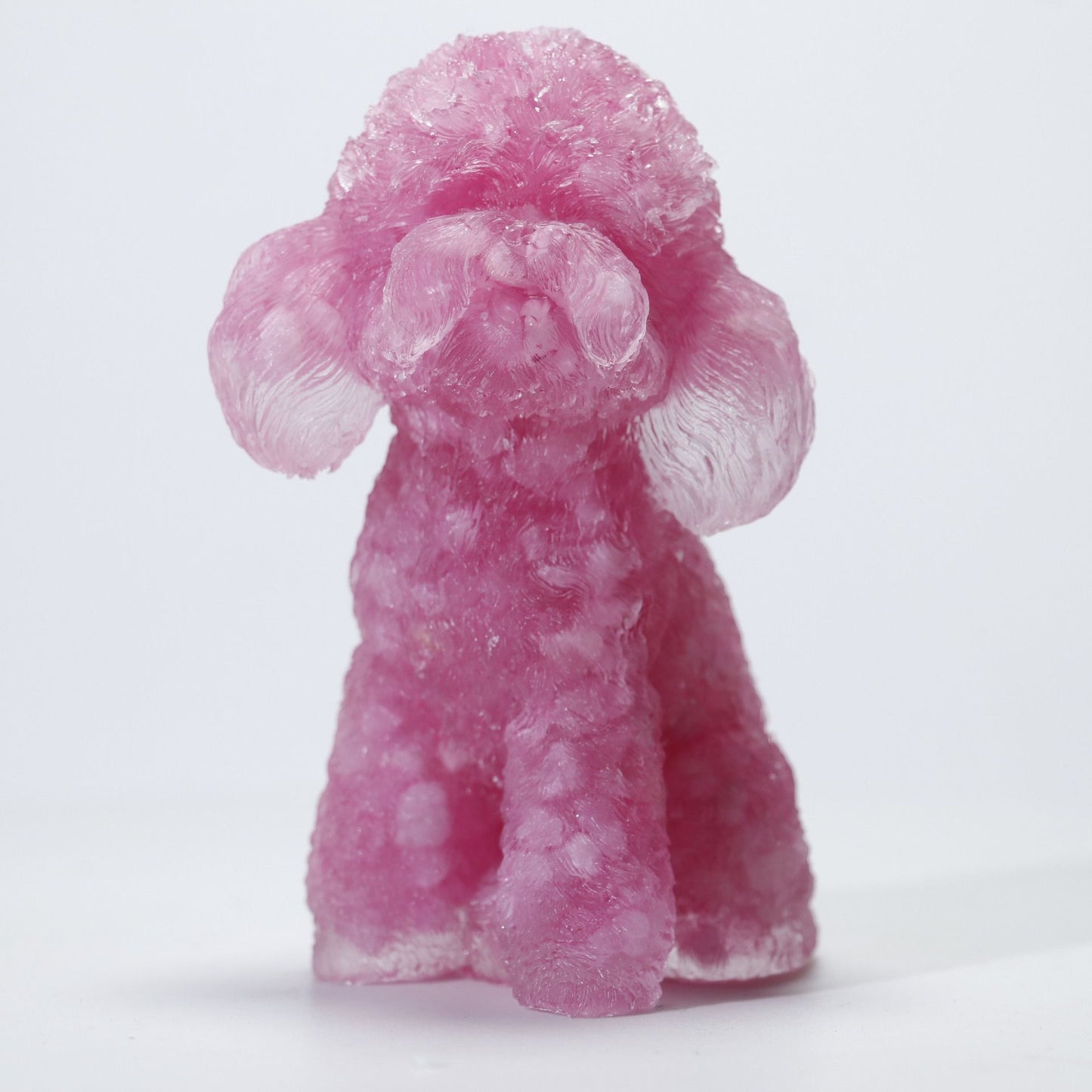 Natural Crystal Stone Teddy Ornament Crystal Teddy Poodle Ornament