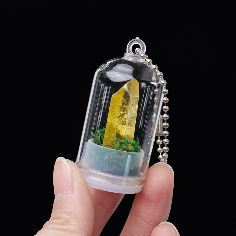 Natural crystal raw stone mineral standard bottle ornament, crystal mineral specimen wish bottle