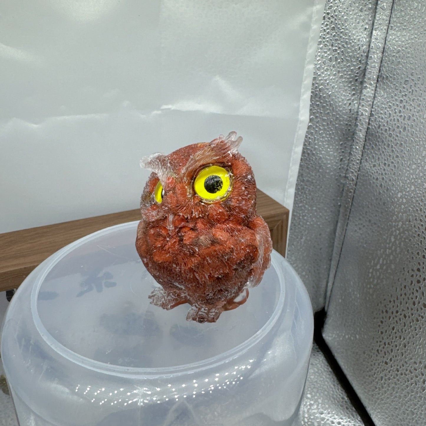 Natural crystal broken stone dropper owl ornament