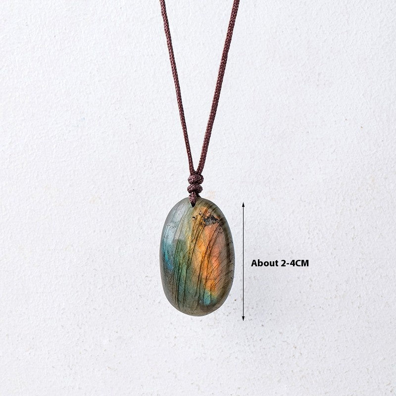 Natural Blue Light Moonlight Stretching Stone Pendant Necklace Pendant