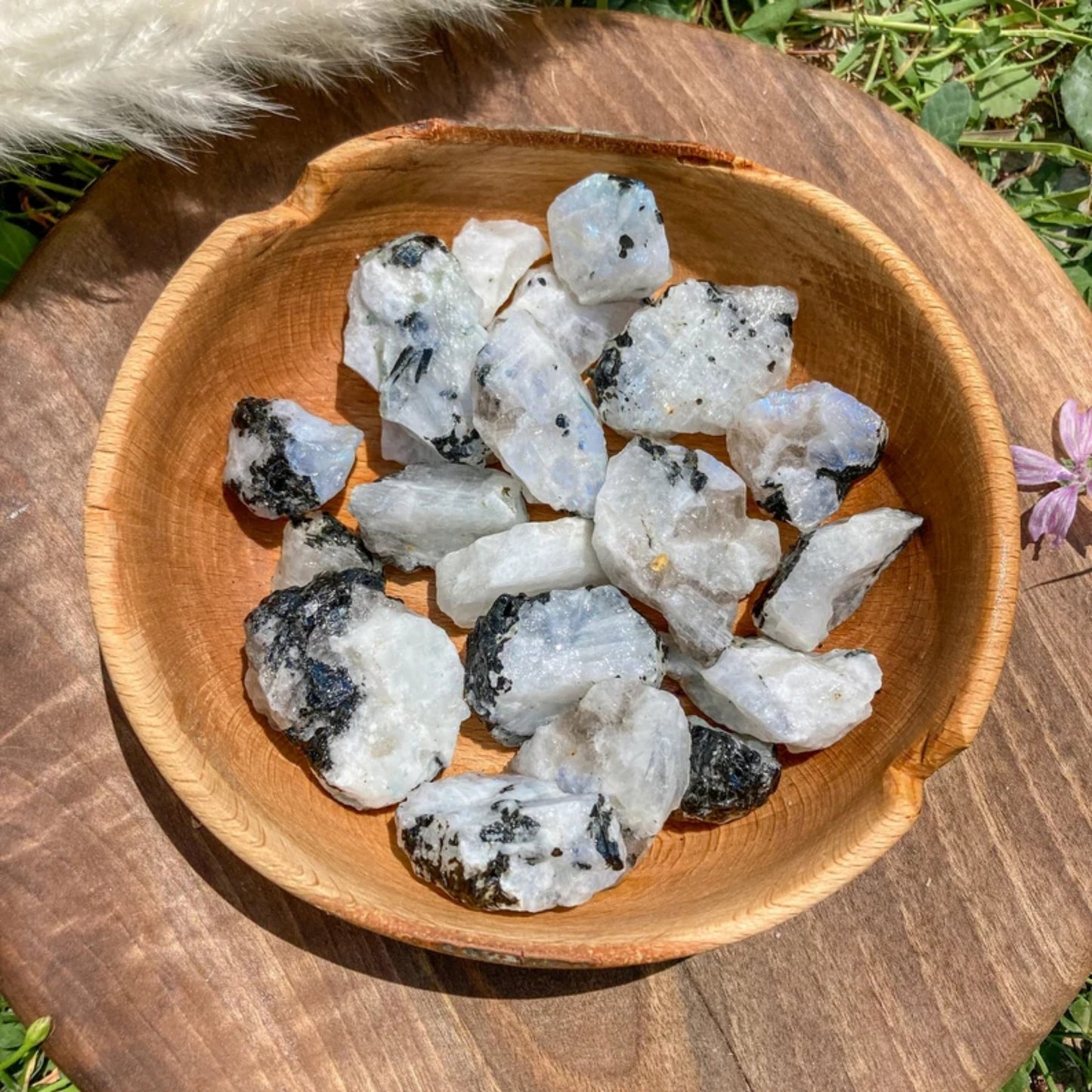 Natural raw stone, moonstone, rainbow moonstone, crystal