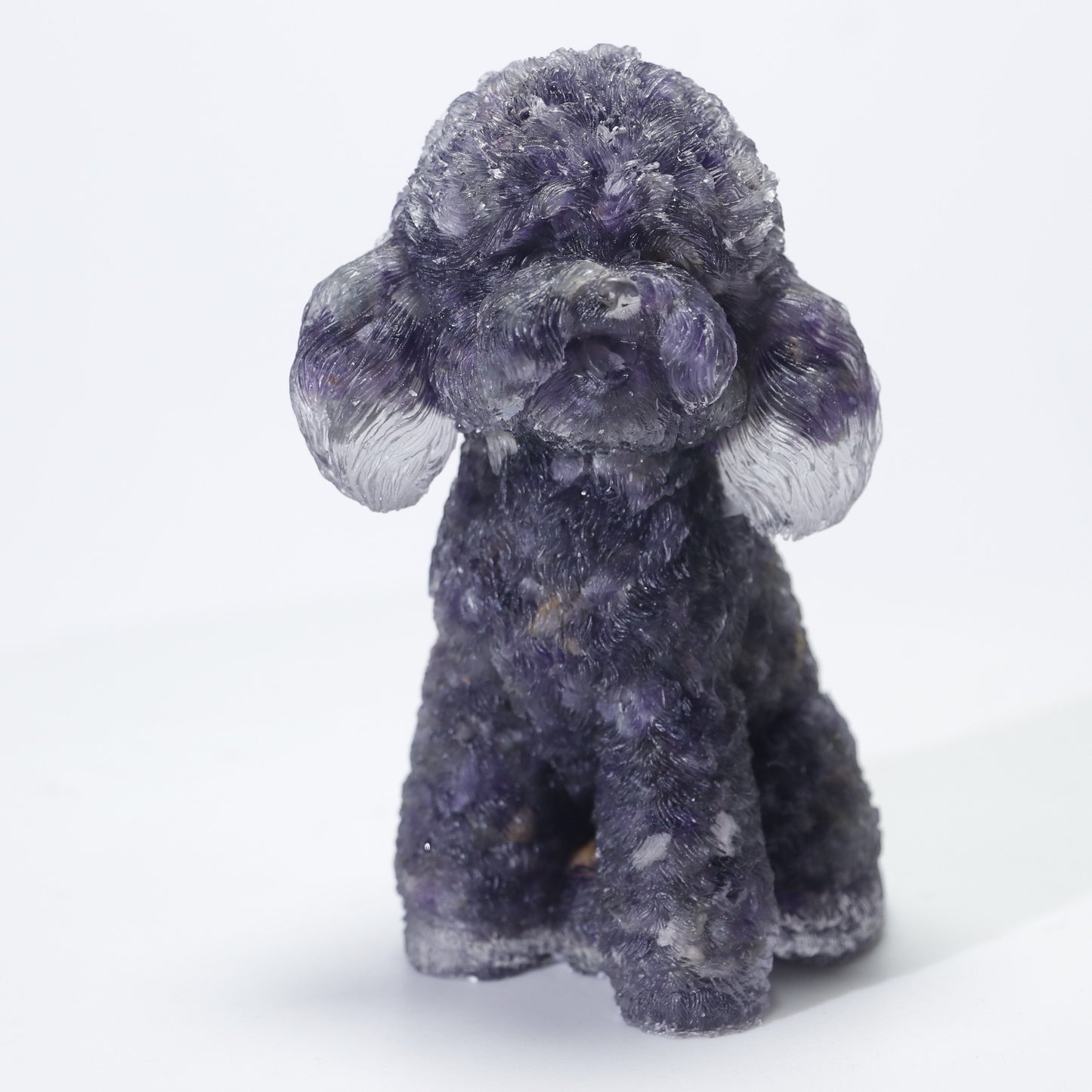 Natural Crystal Stone Teddy Ornament Crystal Teddy Poodle Ornament