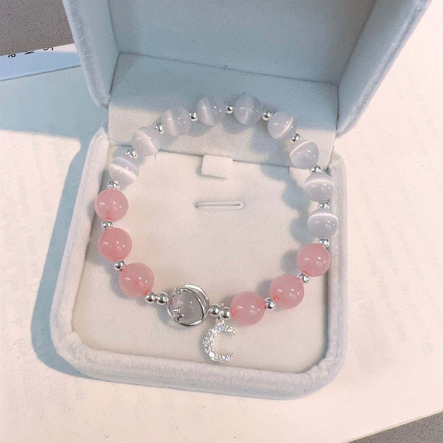 Cat Eye Bracelet Sea Blue Treasure Grey Moonlight Crystal Bracelet
