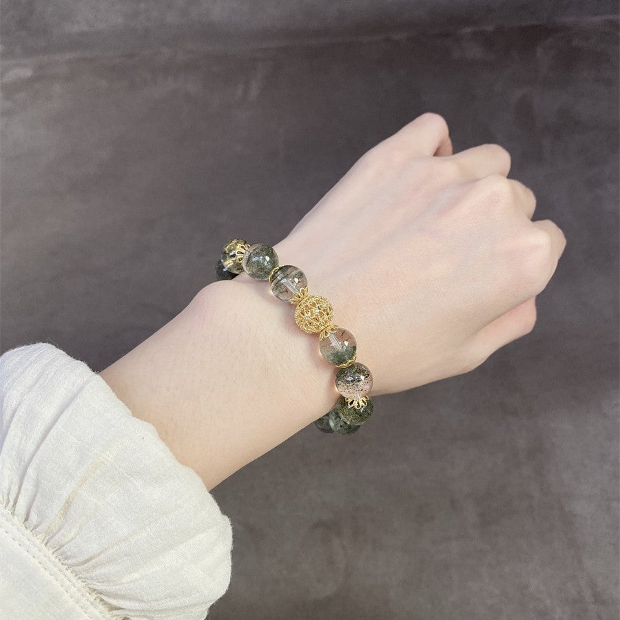Natural crystal green ghost bracelet, simple and luxurious, versatile bracelet