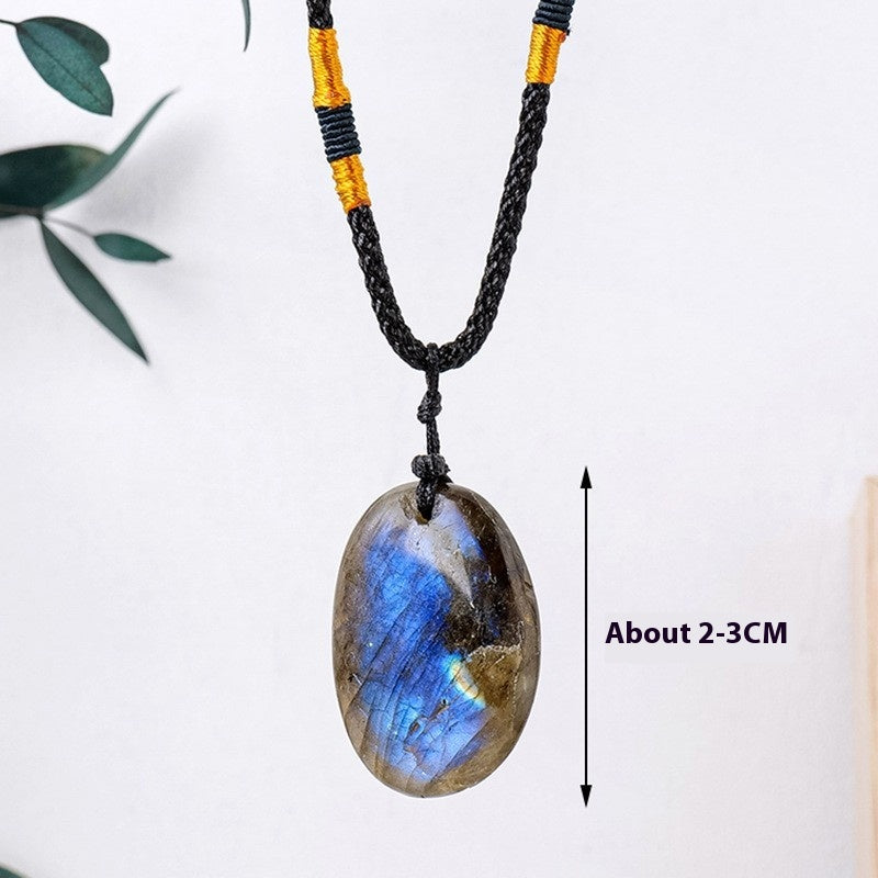 Natural Blue Light Moonlight Stretching Stone Pendant Necklace Pendant