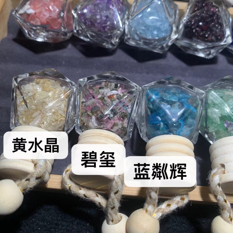 Natural crystal tourmaline garnet aquamarine treasure strawberry crystal citrine wishing bottle