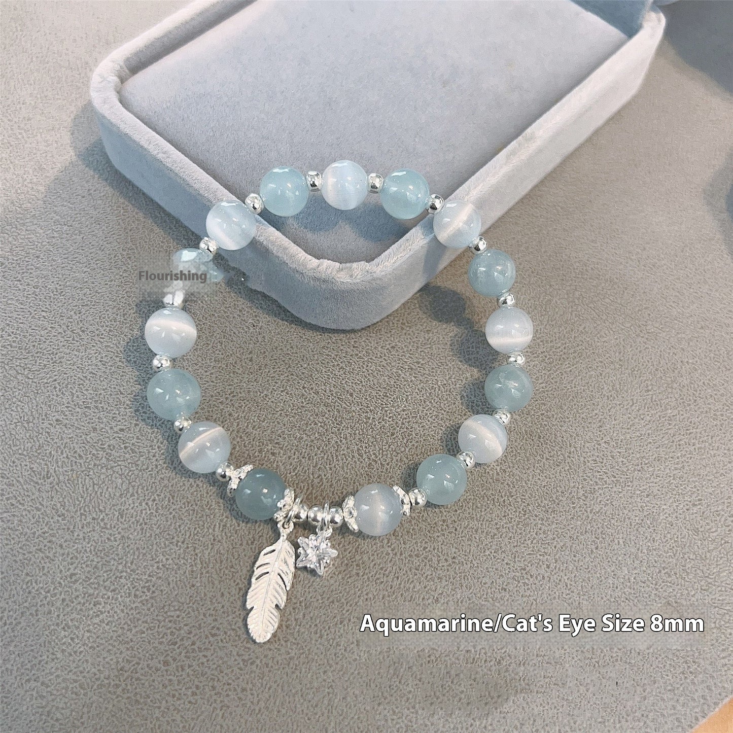 Cat Eye Bracelet Sea Blue Treasure Grey Moonlight Crystal Bracelet