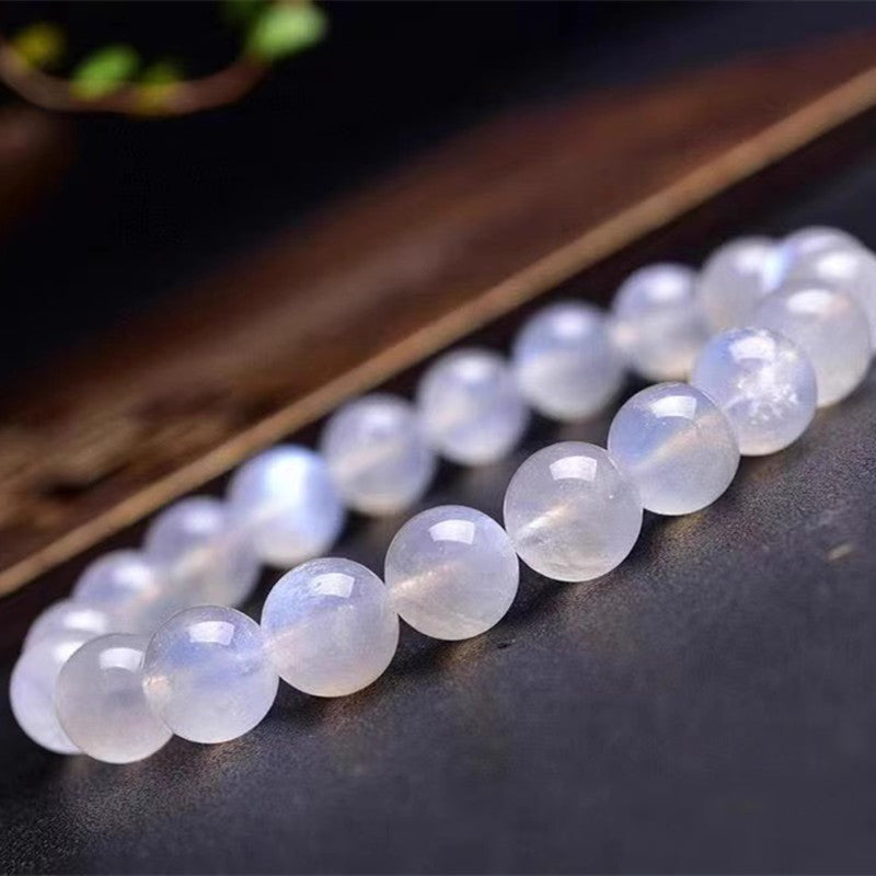 Natural White Moonlight Bracelet Blue Moonlight Bracelet Moonstone Single Loop Bracelet