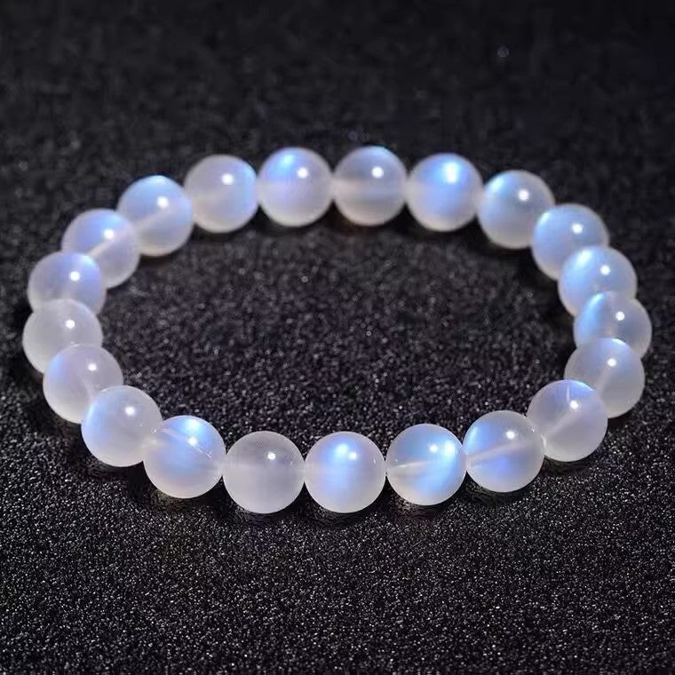 Natural White Moonlight Bracelet Blue Moonlight Bracelet Moonstone Single Loop Bracelet