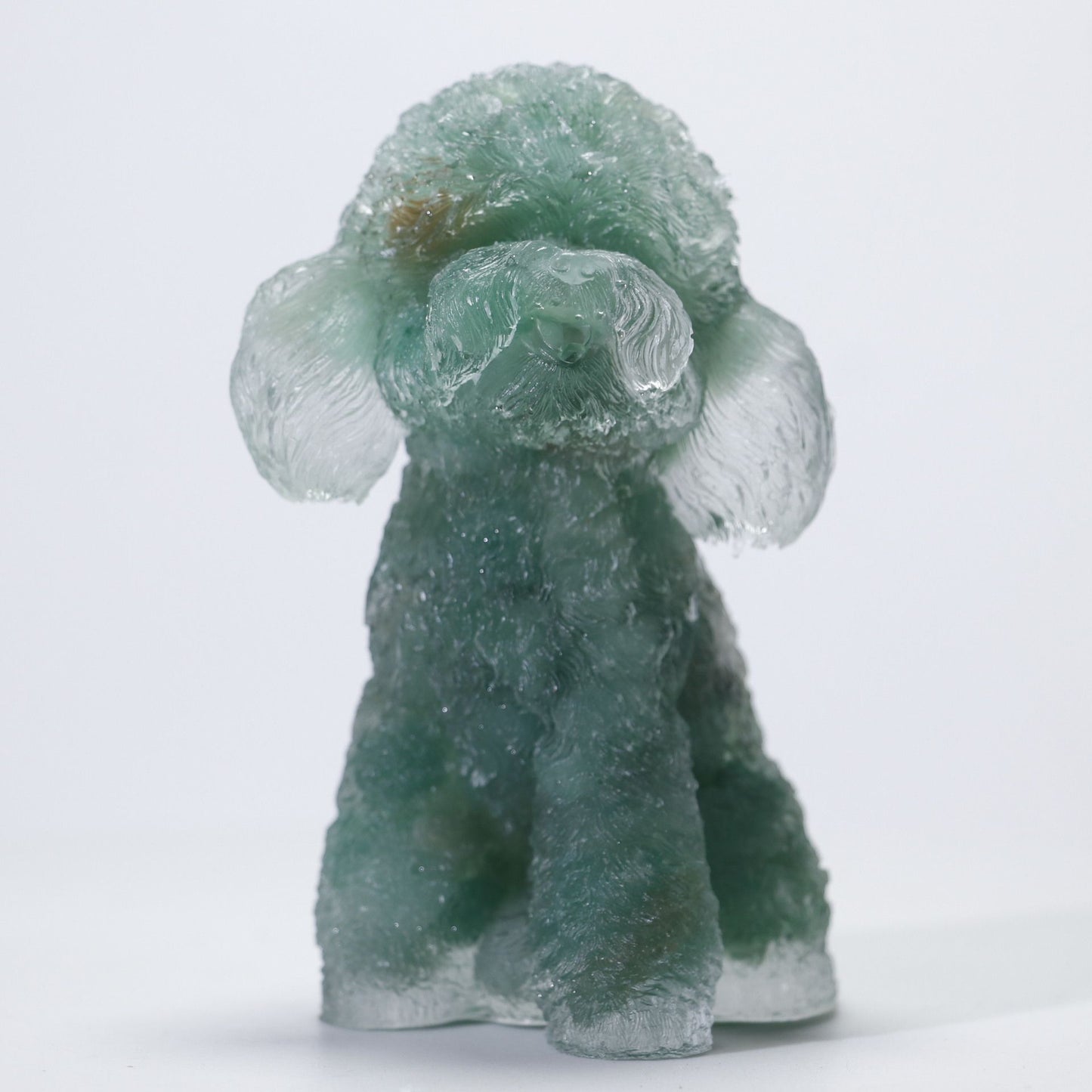 Natural Crystal Stone Teddy Ornament Crystal Teddy Poodle Ornament