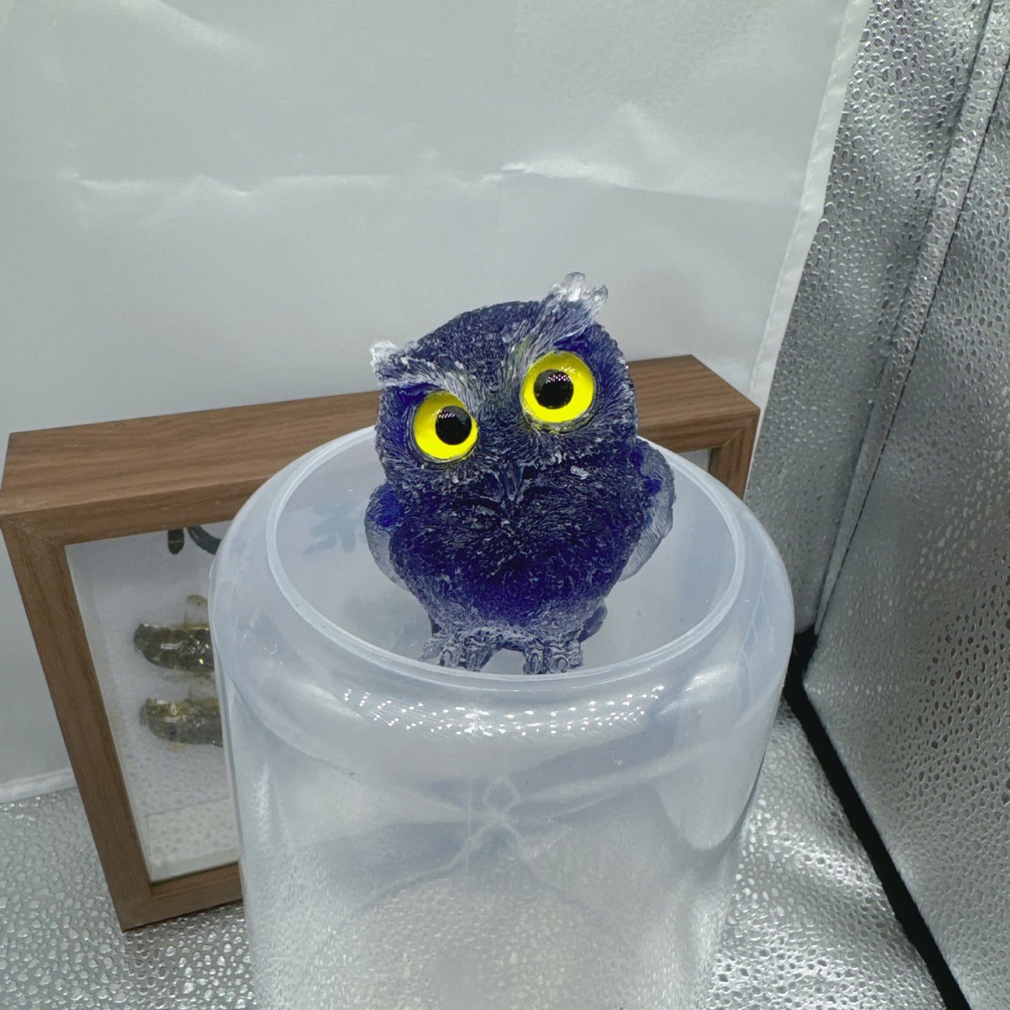 Natural crystal broken stone dropper owl ornament