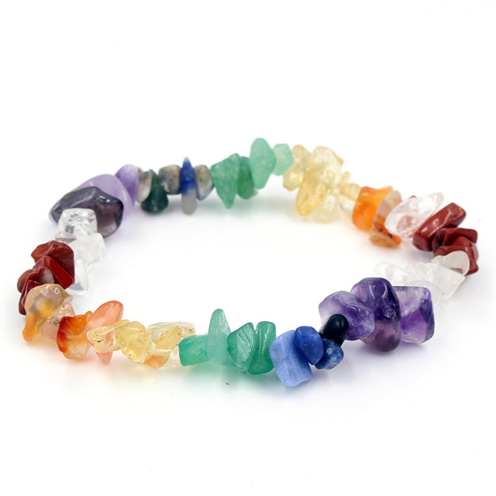 Crystal bracelet, colorful crushed stone elastic bracelet