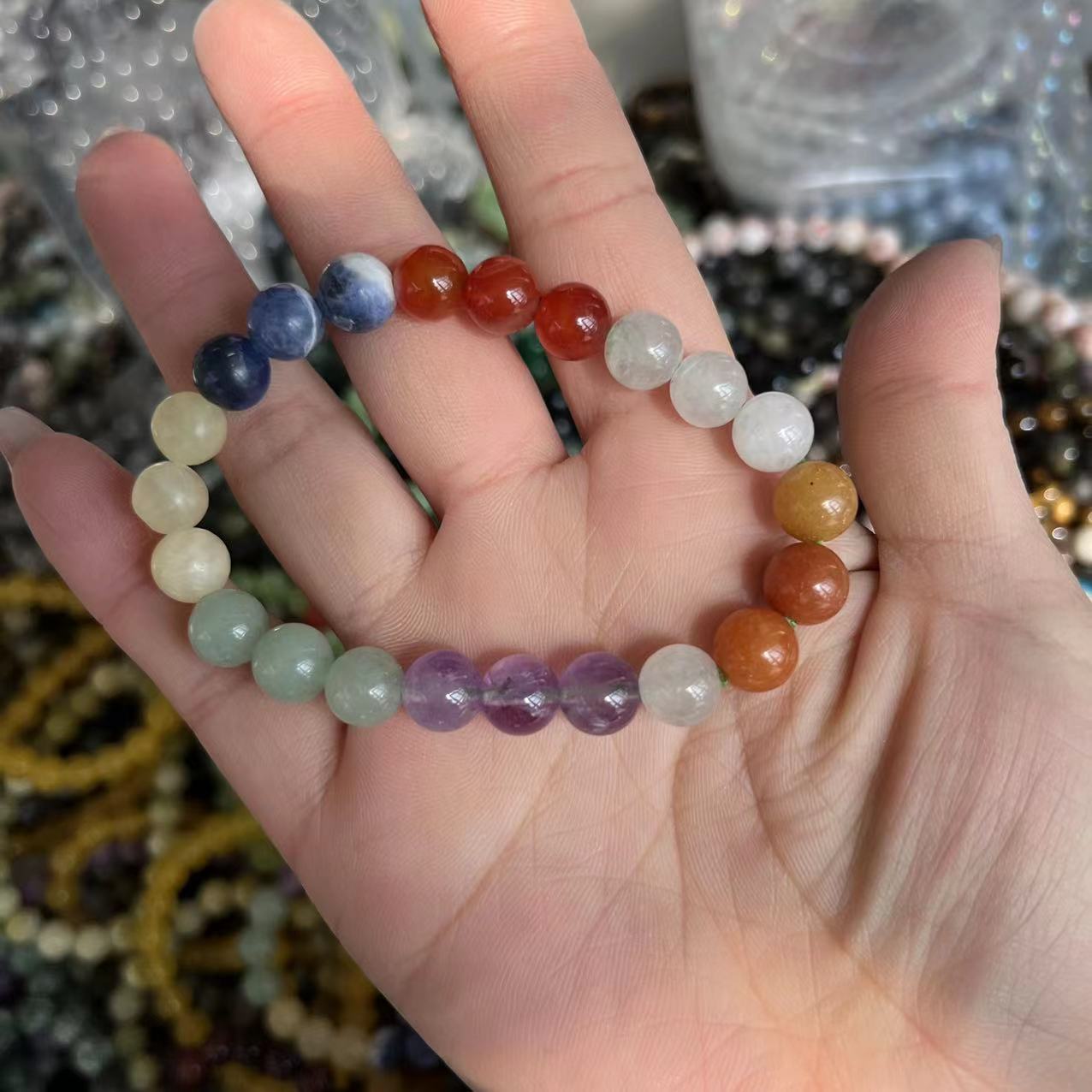 Natural crystal bracelet mixed material bracelet