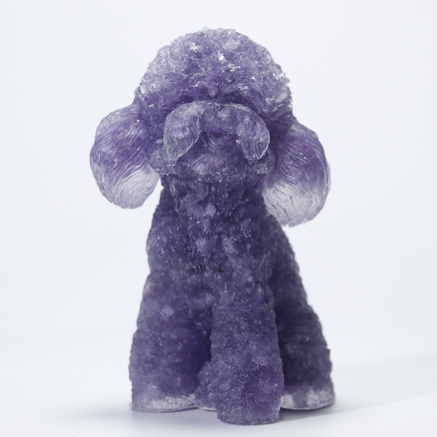 Natural Crystal Stone Teddy Ornament Crystal Teddy Poodle Ornament