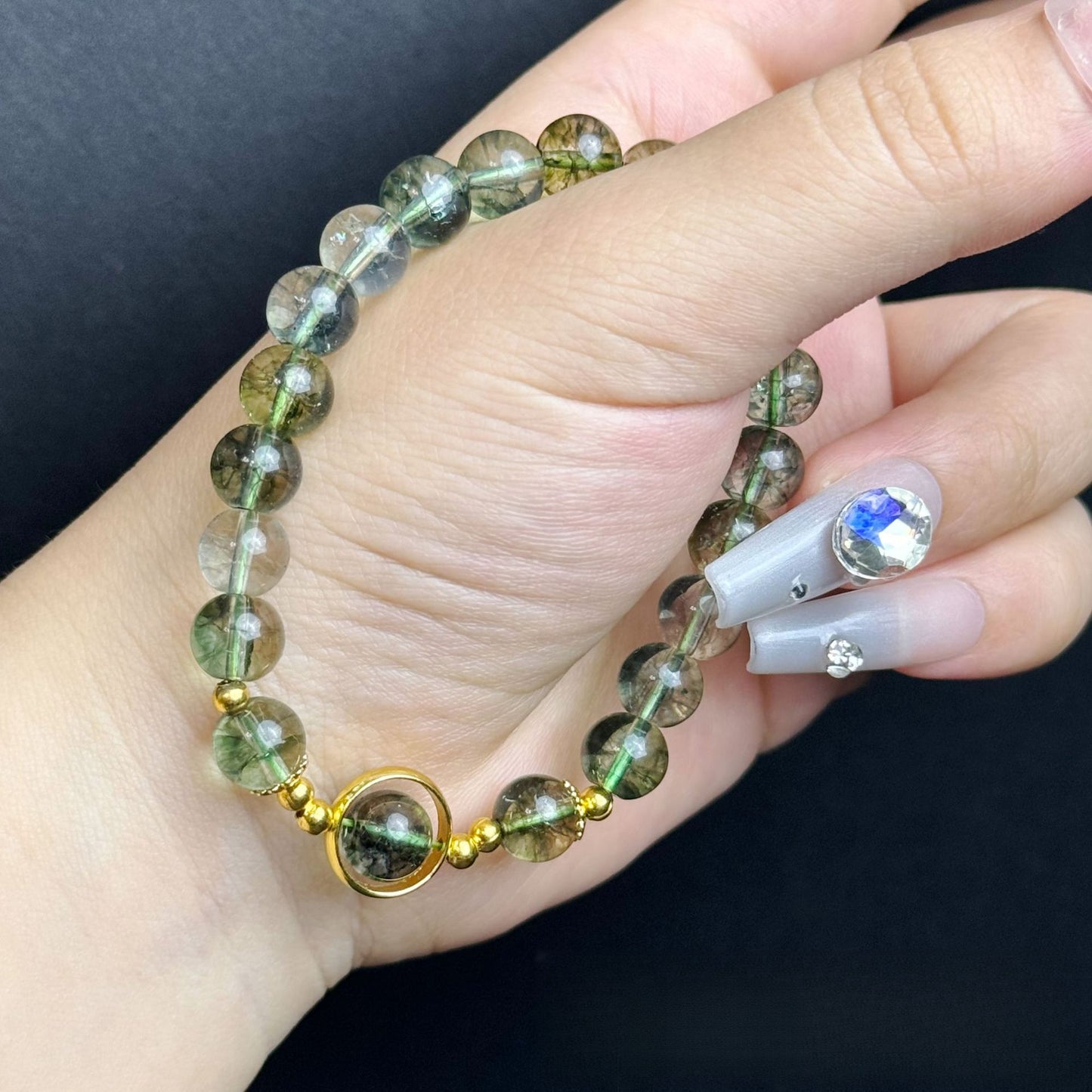 Natural Green Ghost Crystal Bracelet Crystal Bracelet