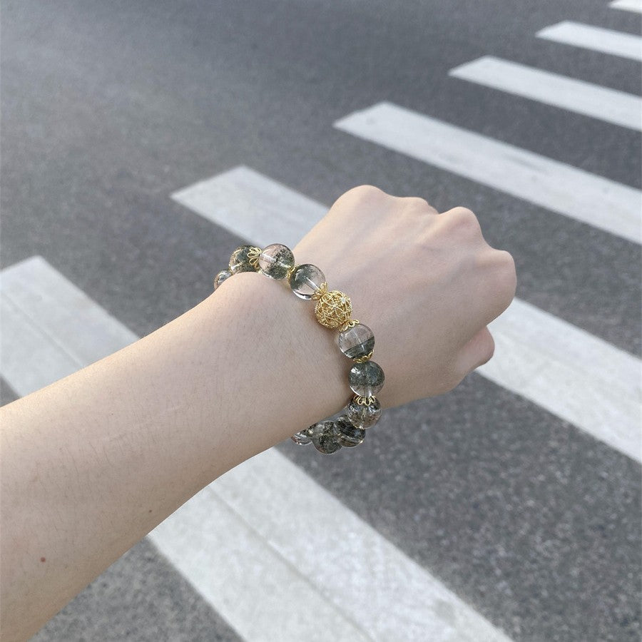 Natural crystal green ghost bracelet, simple and luxurious, versatile bracelet