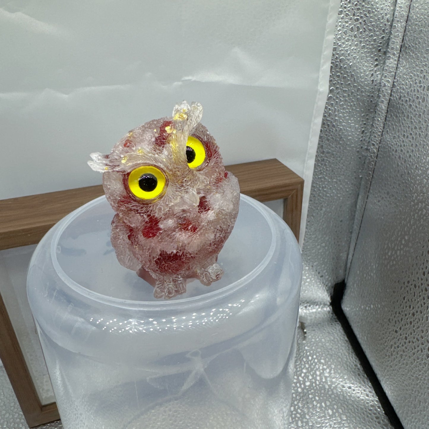 Natural crystal broken stone dropper owl ornament