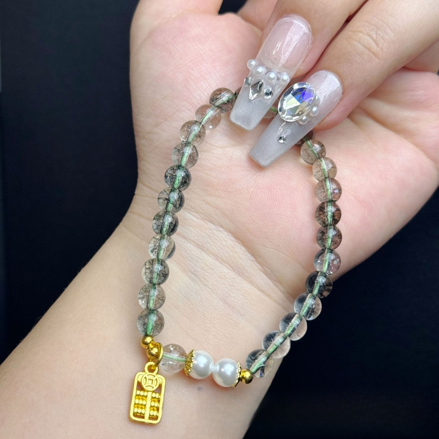 Natural Green Ghost Crystal Bracelet Crystal Bracelet