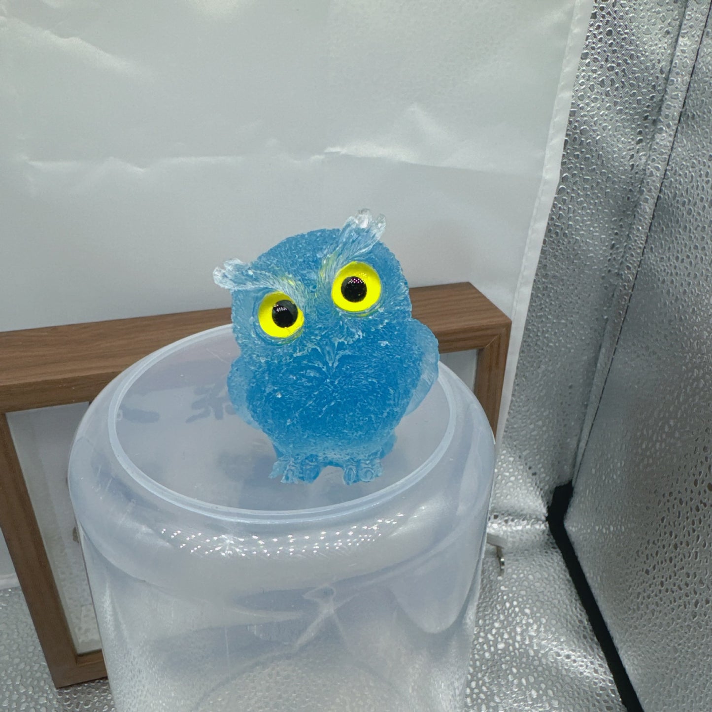 Natural crystal broken stone dropper owl ornament