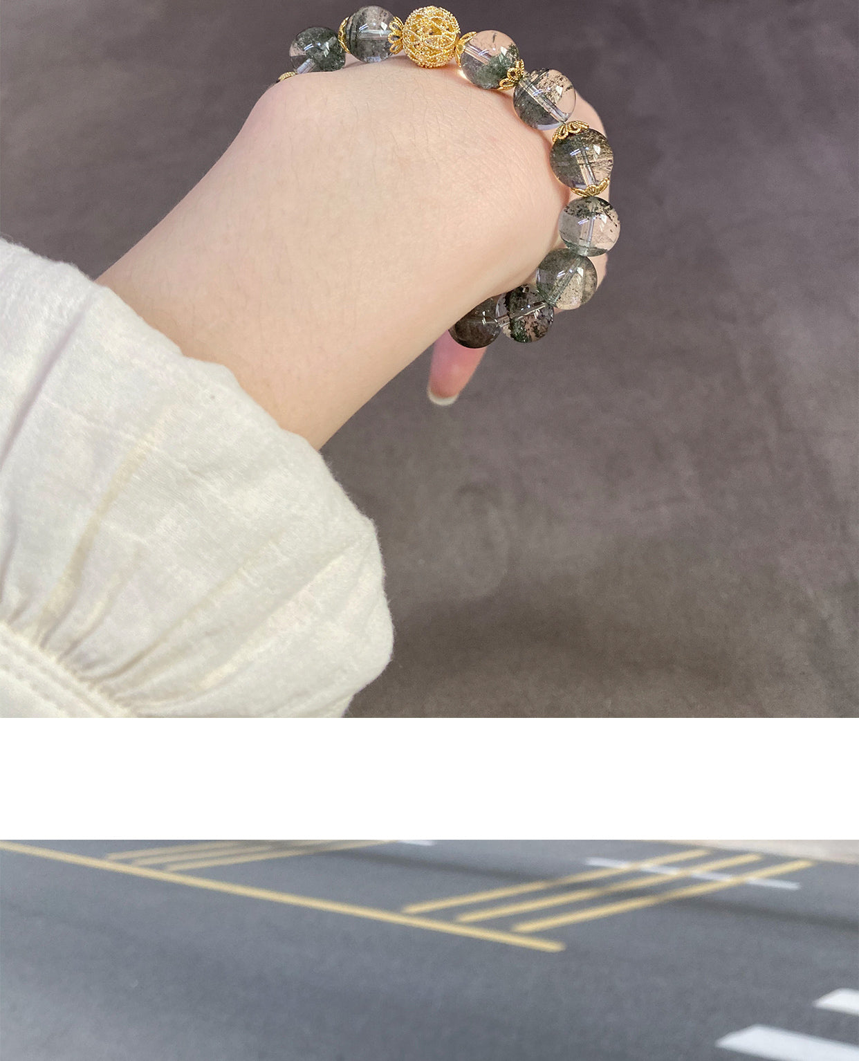 Natural crystal green ghost bracelet, simple and luxurious, versatile bracelet