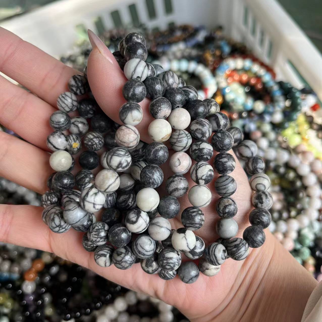 Natural crystal bracelet mixed material bracelet