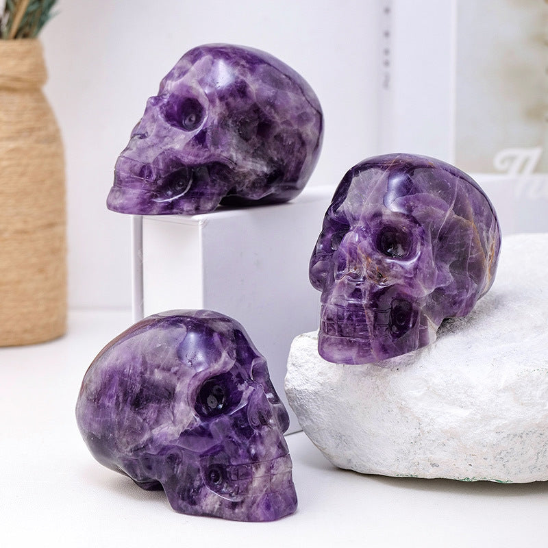 Natural Amethyst Skull Uruguayan Amethyst Crystal 3 inches