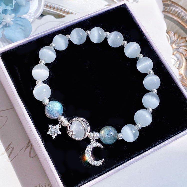 Cat Eye Bracelet Sea Blue Treasure Grey Moonlight Crystal Bracelet