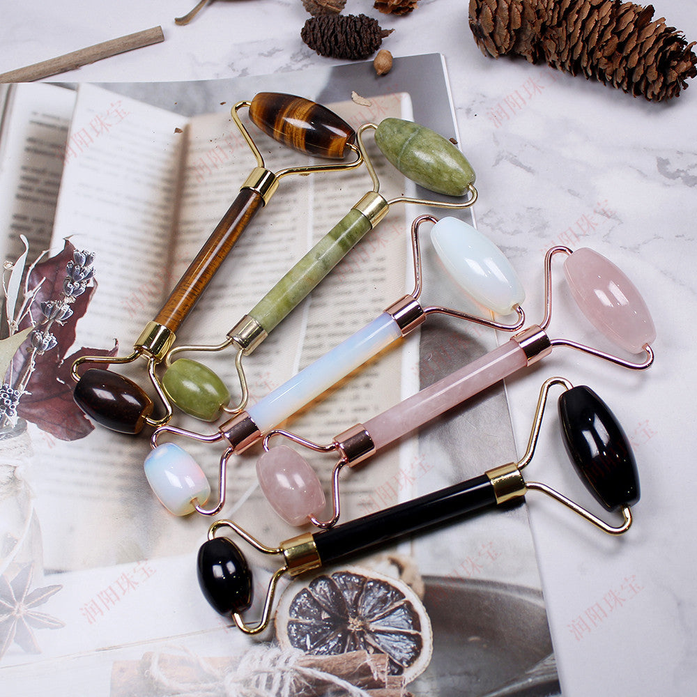 Natural crystal scooter massager facial jade push