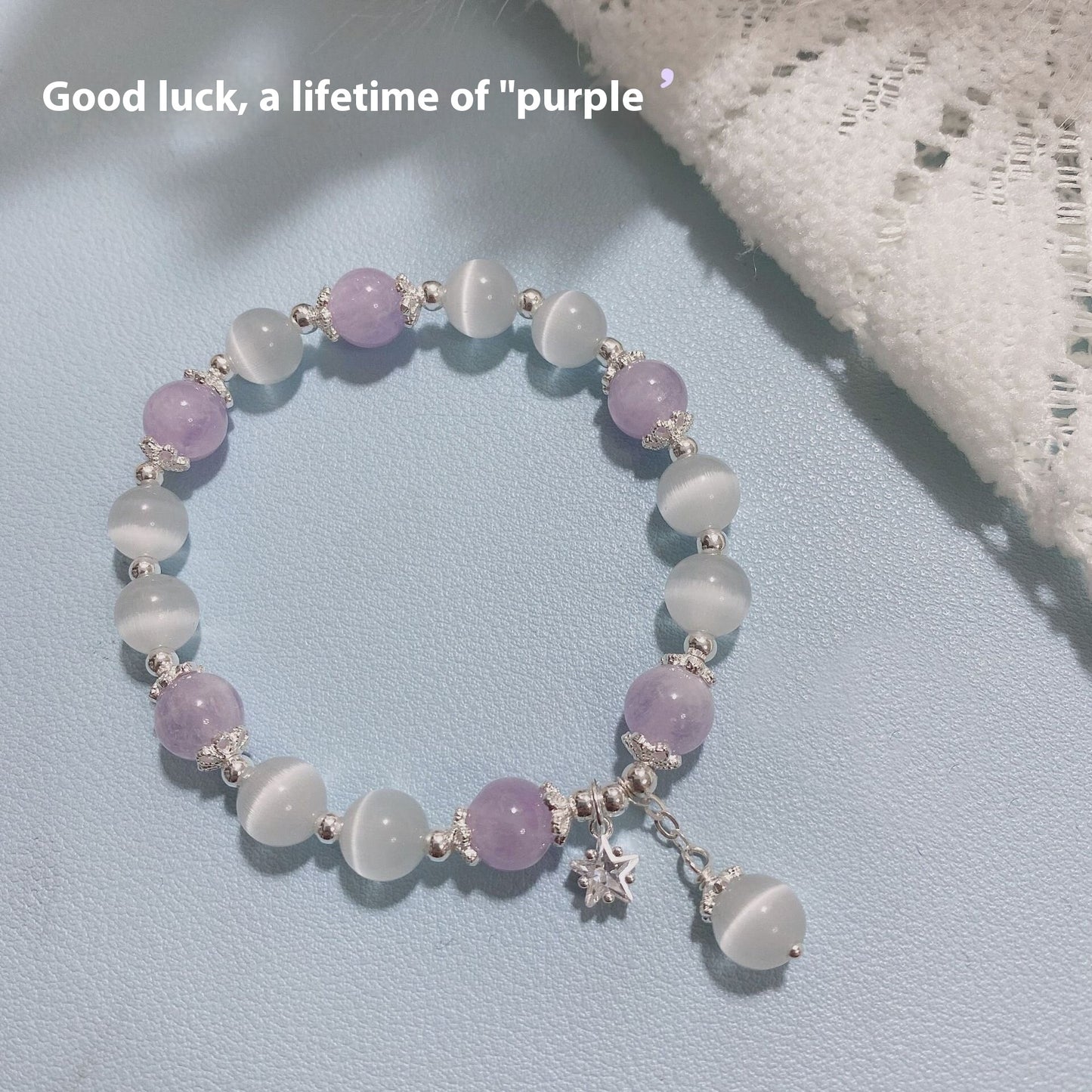 Cat Eye Bracelet Sea Blue Treasure Grey Moonlight Crystal Bracelet