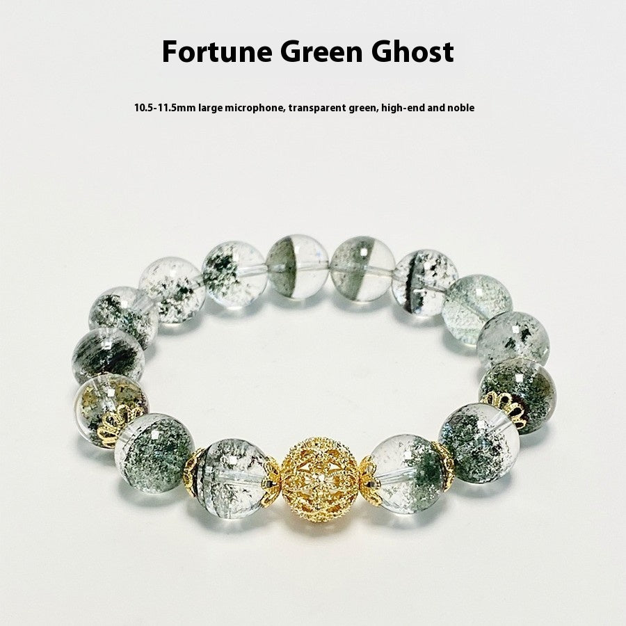 Natural crystal green ghost bracelet, simple and luxurious, versatile bracelet