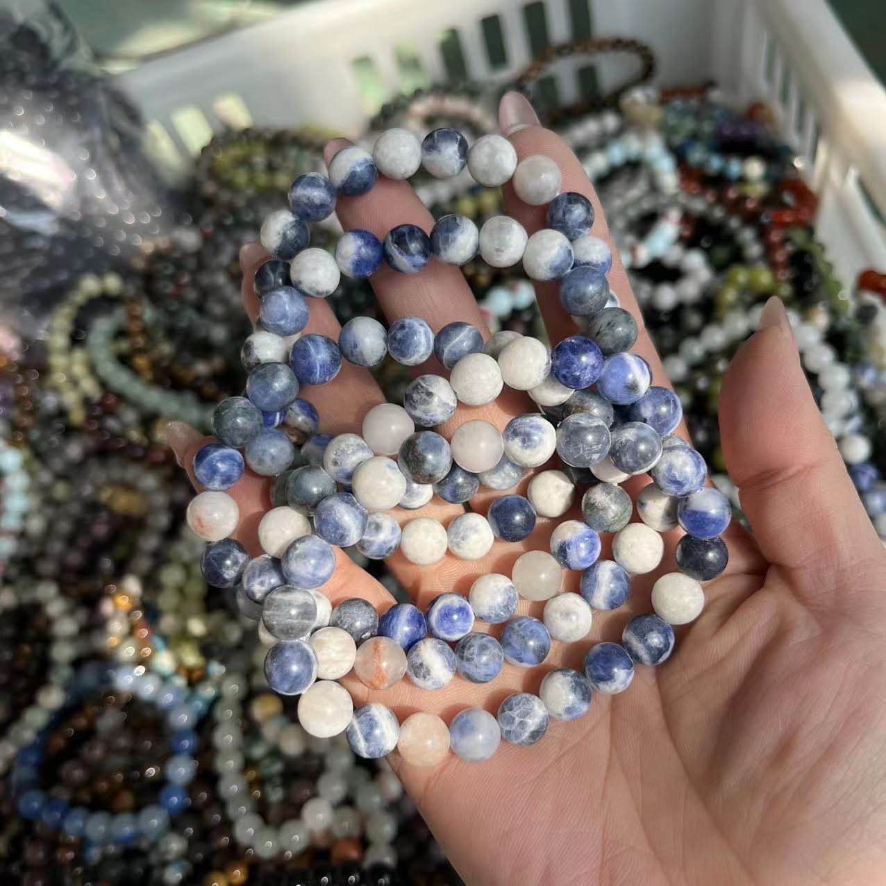 Natural crystal bracelet mixed material bracelet