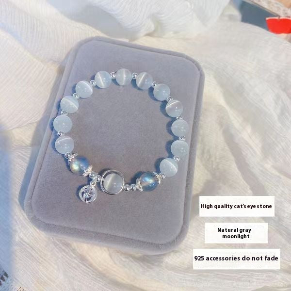 Cat Eye Bracelet Sea Blue Treasure Grey Moonlight Crystal Bracelet
