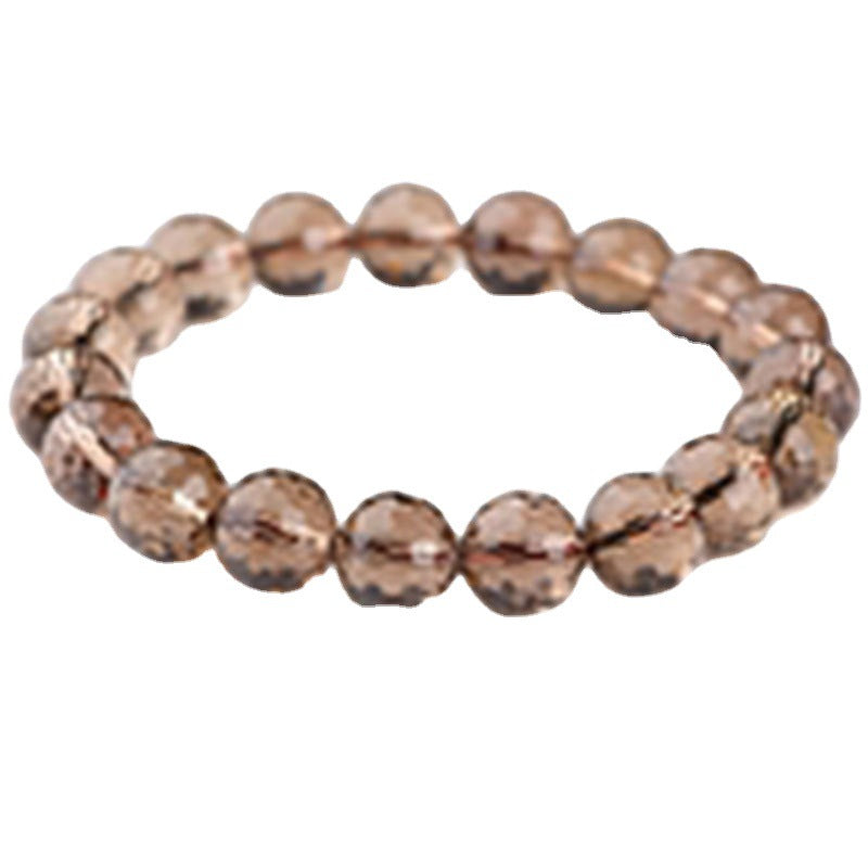 Natural tea crystal bracelet bracelet with cut surface bracelet