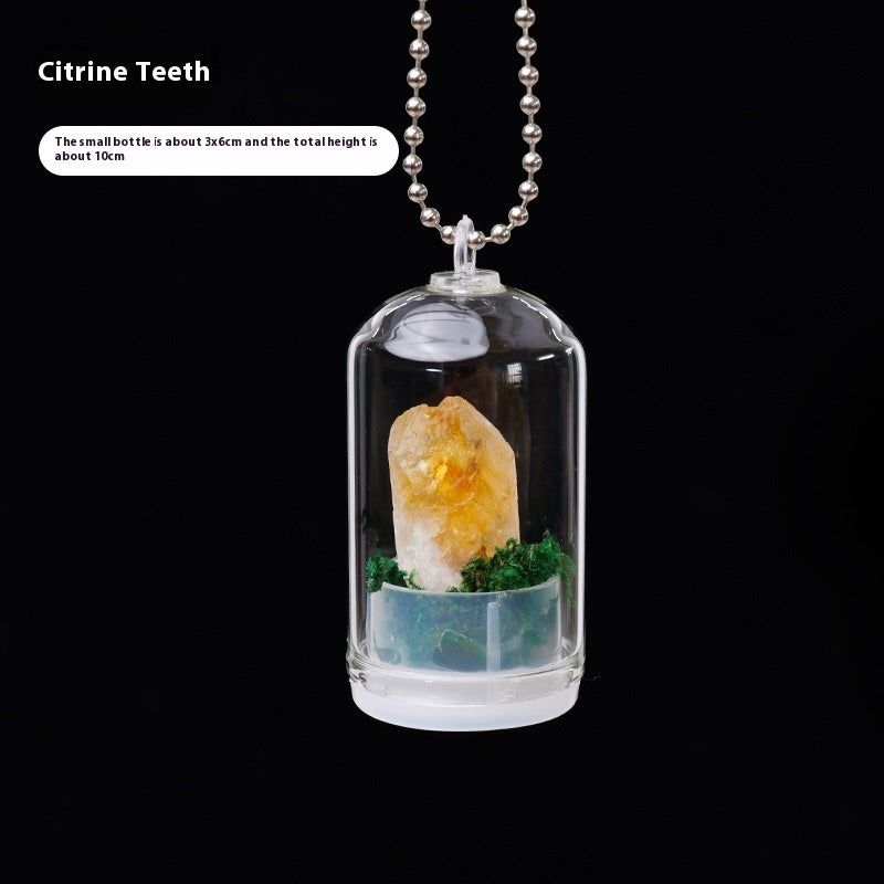 Natural crystal raw stone mineral standard bottle ornament, crystal mineral specimen wish bottle
