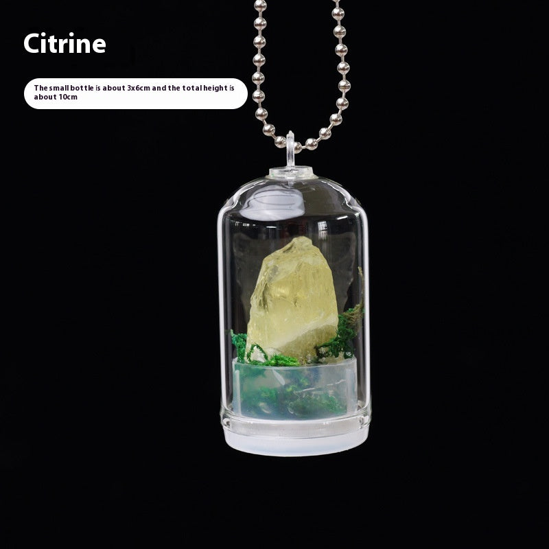 Natural crystal raw stone mineral standard bottle ornament, crystal mineral specimen wish bottle