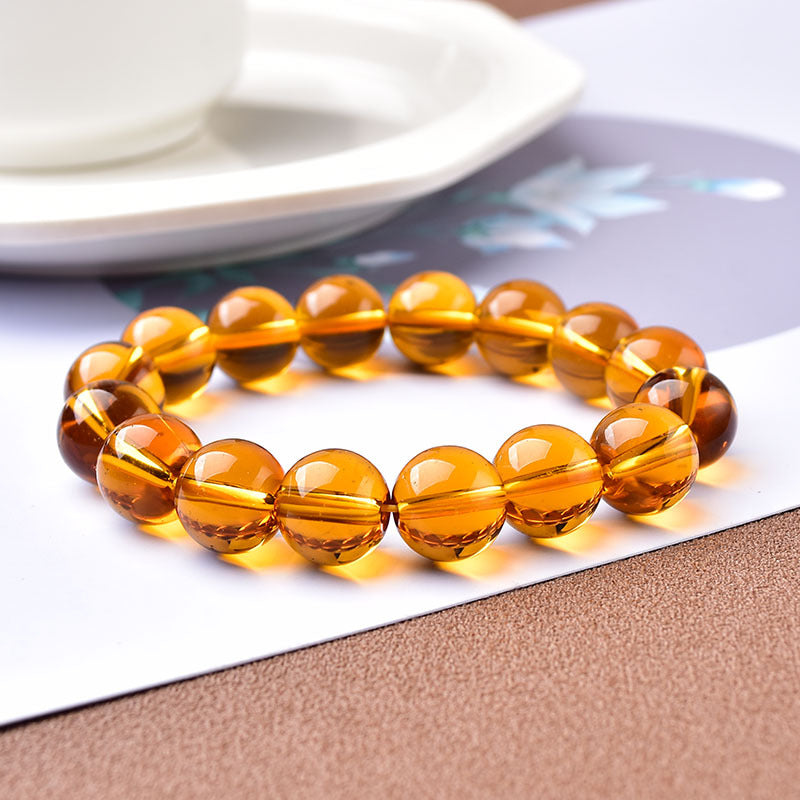 Natural Crystal Yellow Crystal Bracelet White Crystal Purple Crystal Obsidian Bracelet