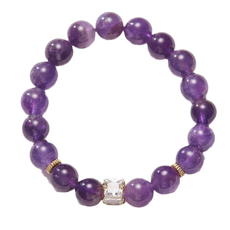 Jiu Zi Li Huo - Purple Crystal Hand String Transfer Bead Natural Crystal Hand String