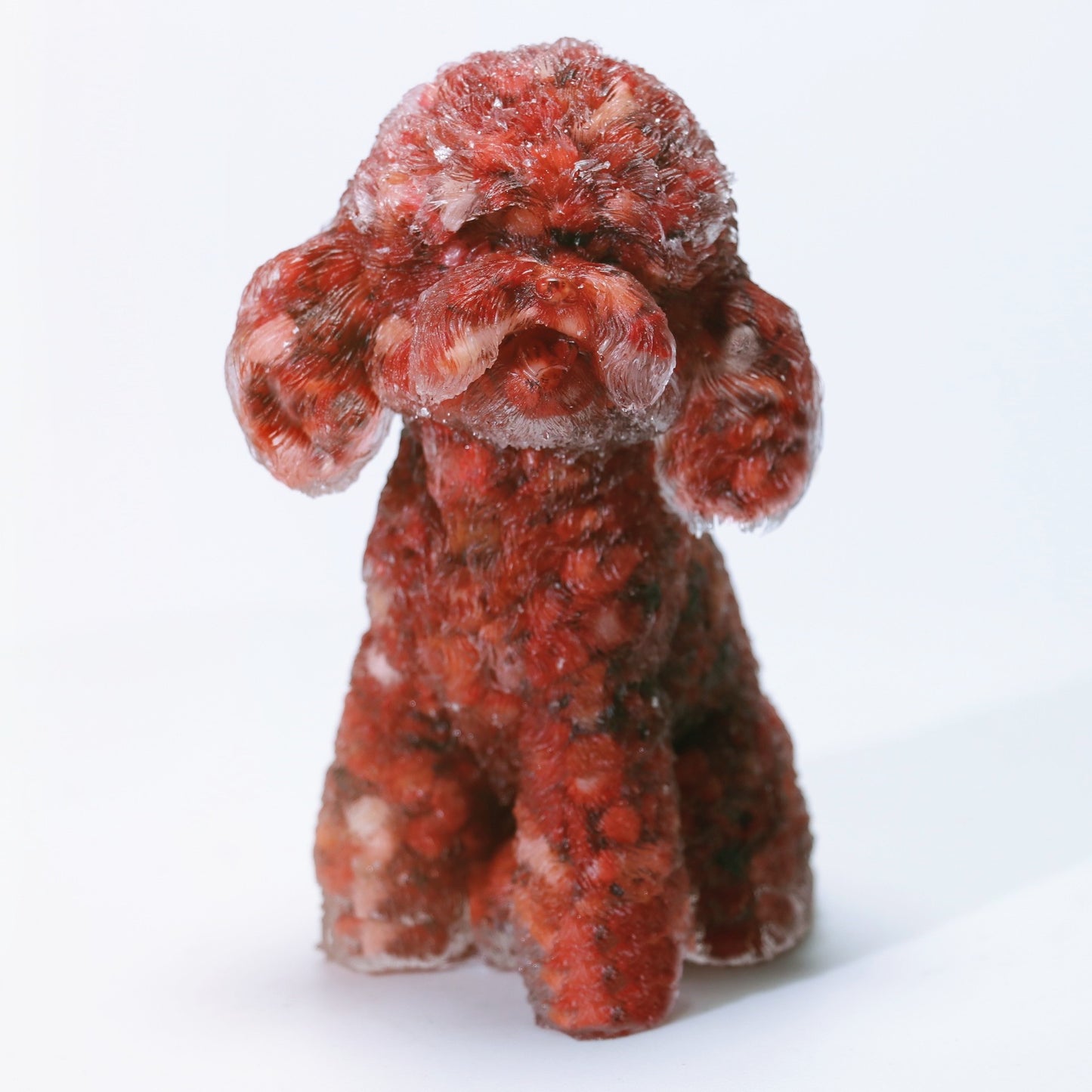 Natural Crystal Stone Teddy Ornament Crystal Teddy Poodle Ornament