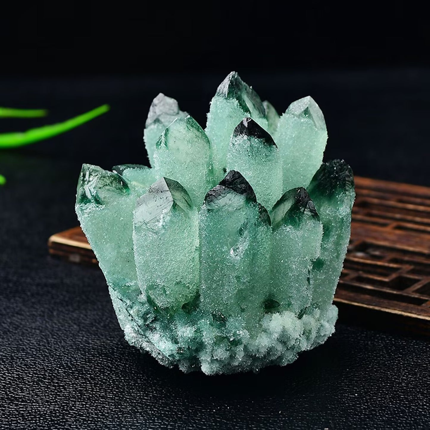 Natural purple yellow green white crystal ornament demagnetized ornamental ore