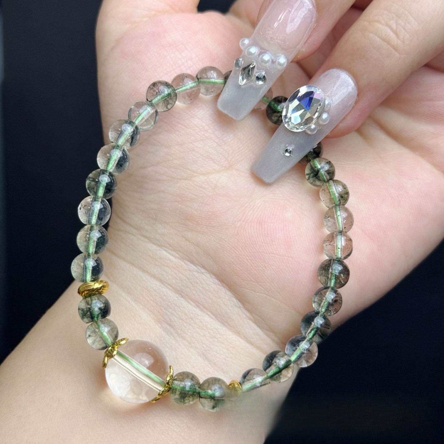 Natural Green Ghost Crystal Bracelet Crystal Bracelet