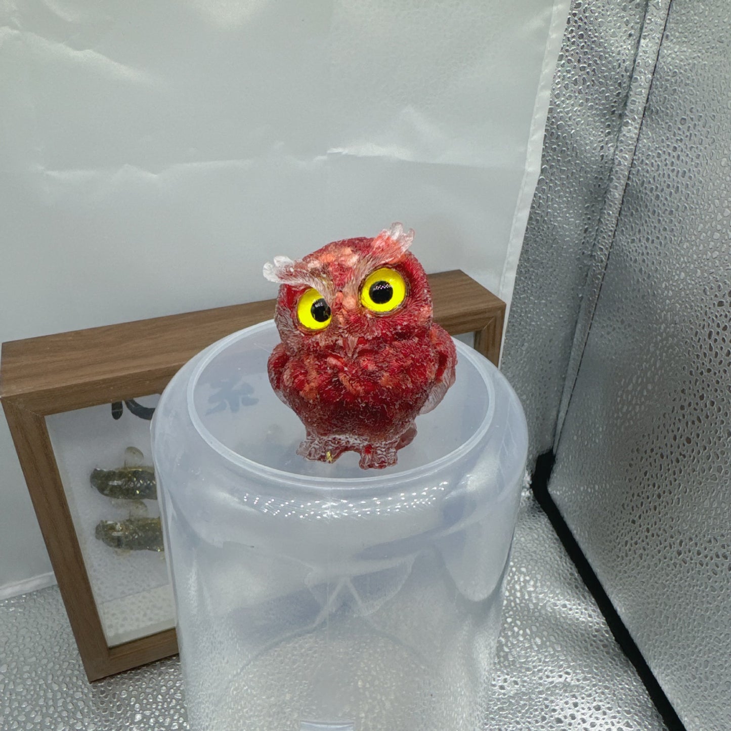 Natural crystal broken stone dropper owl ornament