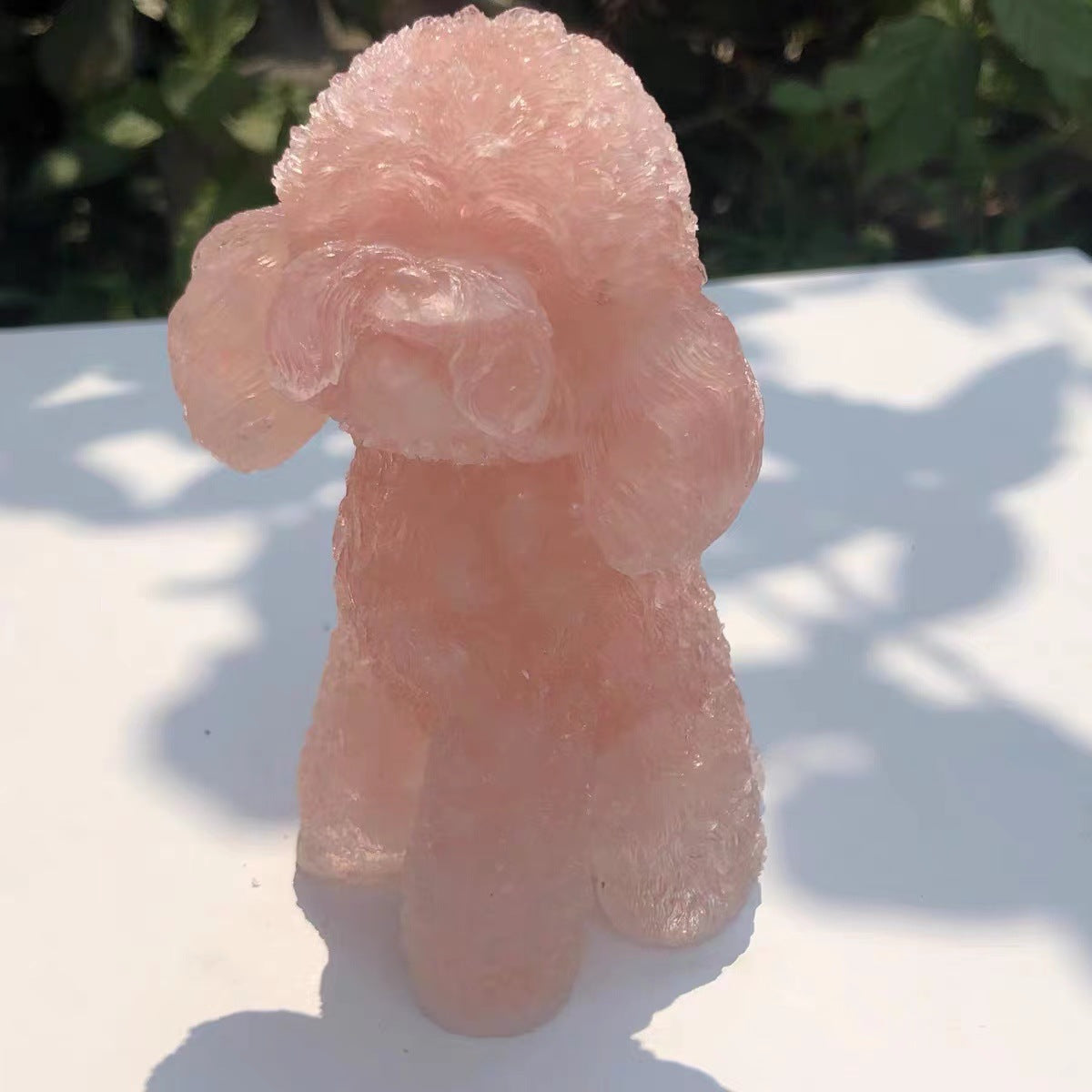 Natural Crystal Stone Teddy Ornament Crystal Teddy Poodle Ornament