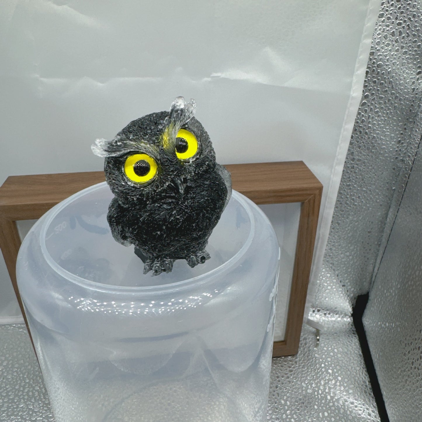 Natural crystal broken stone dropper owl ornament