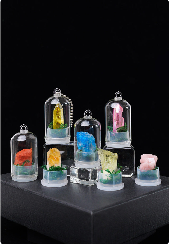 Natural crystal raw stone mineral standard bottle ornament, crystal mineral specimen wish bottle